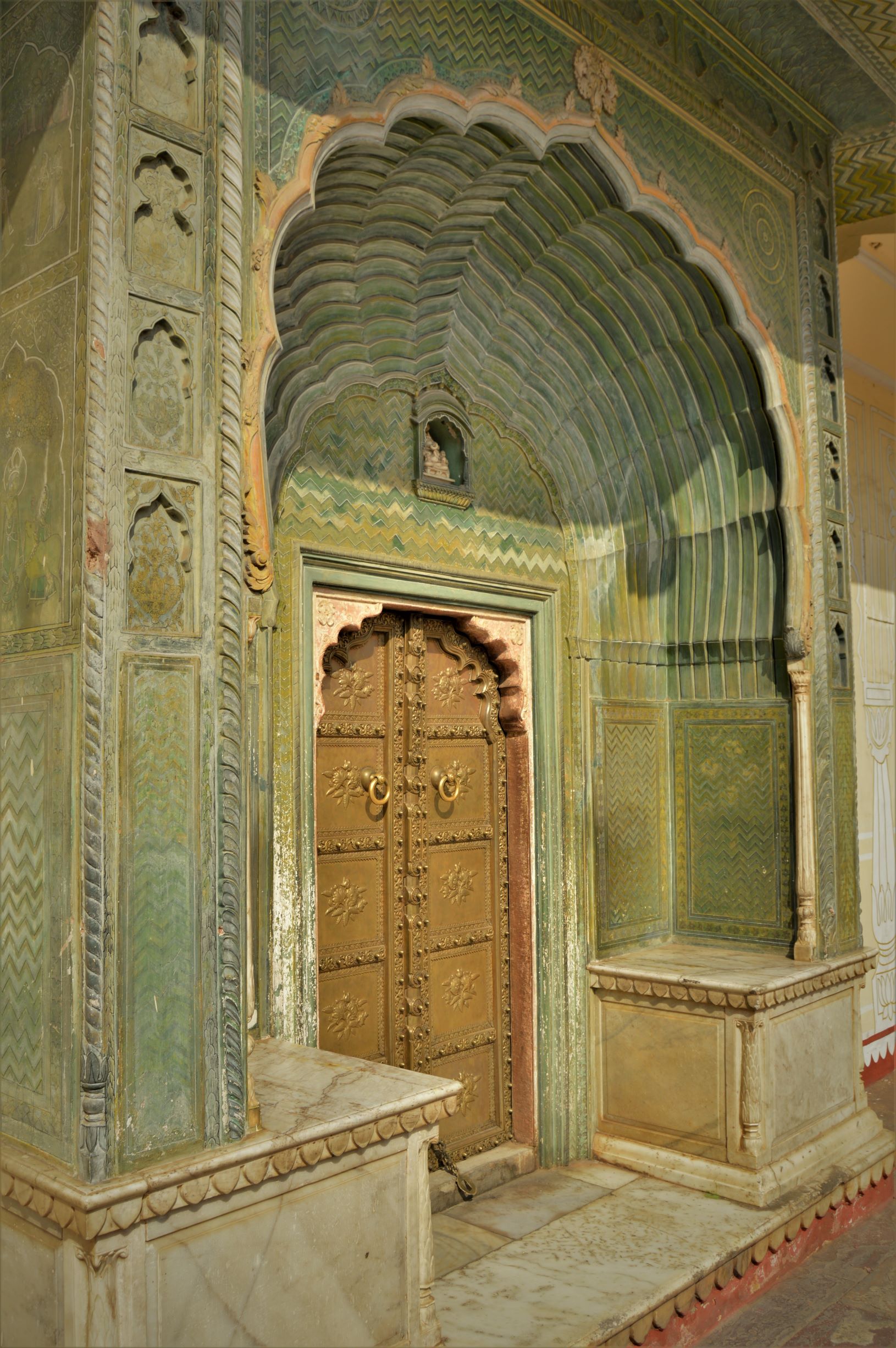 Moulded and raised 17th century lime stucco patterns