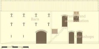 A scheme for the repair of the listed Barn and Granary perpendicular to Lily Hall,  June 2026